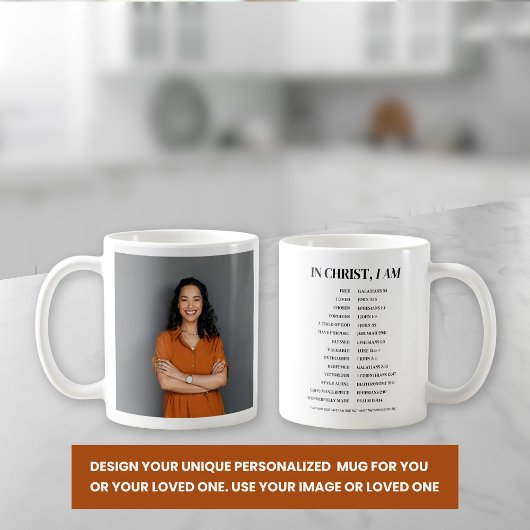 Aangepaste foto Wie ben ik in Christ Christelijk T Koffiemok