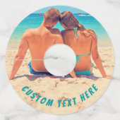 Aangepaste Foto Wijnglas Label Uw foto's en tekst (Voorkant)