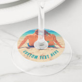 Aangepaste Foto Wijnglas Label Uw foto's en tekst (Dichtbij)