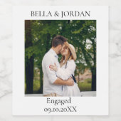 Aangepaste foto wijnlabel gepersonaliseerd Verlovi Wijn Etiket (Enkel label)