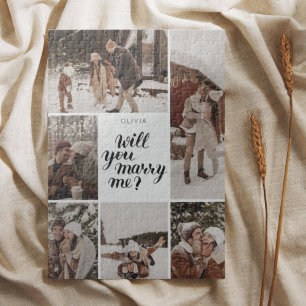 Aangepaste foto wil je met me trouwen collage legpuzzel