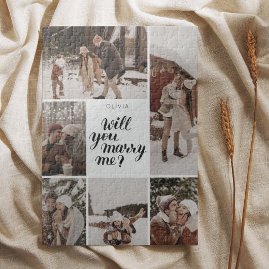 Aangepaste foto wil je met me trouwen collage legpuzzel