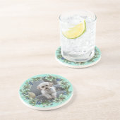 Aangepaste foto Winter Berry Wreath Zandsteen Onderzetter (Zijkant)