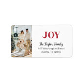 aangepaste foto Winter Kerstmis Vreugde Retouradre Etiket (Voorkant)