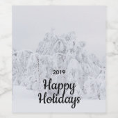 Aangepaste foto winter Kerstmis Wijn Etiket (Enkel label)
