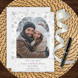 Aangepaste foto winter trouwkaart Save the Date Kaart