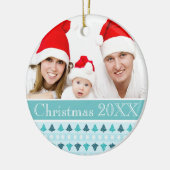 Aangepaste foto winterpatroon keramisch ornament (Links)