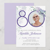 Aangepaste Foto Wisteria Floral Paarse 80ste Verja Kaart (Voorkant / Achterkant)