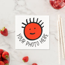 Aangepaste foto witte COCKTAIL PAPieren servetten