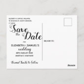 Aangepaste foto Witte Manuscript Overlay Wedding Briefkaart (Achterkant)