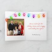 Aangepaste foto witte Ornament  lichten Feestdagen Kaart (Binnen)