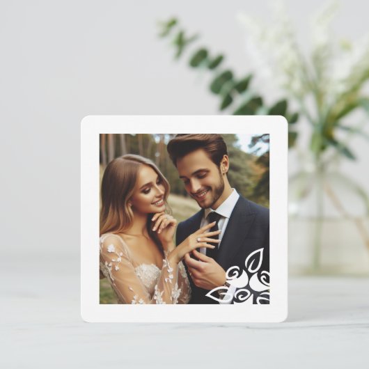 Aangepaste foto Witte rozen Elegante Verlovingen K (Staand voorkant)