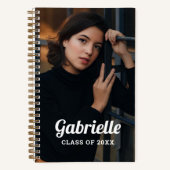 Aangepaste foto witte script afgestudeerde notitieboek (Voorkant)