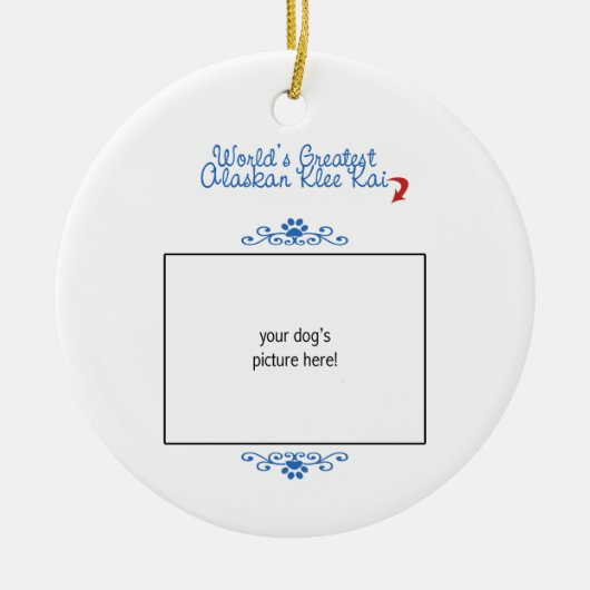 Aangepaste foto! Worlds Greatest Alaskan Klee Kai Keramisch Ornament (Voorkant)
