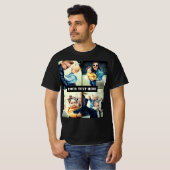 Aangepaste foto x4 en gepersonaliseerde tekst t-shirt (Voorkant volledig)