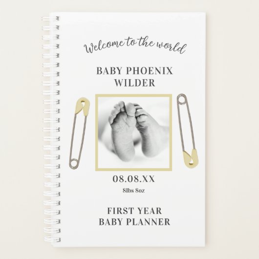 Aangepaste foto Yellow Baby's eerste jaarplanner Planner (Voorkant)