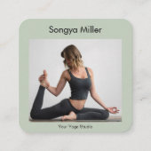 aangepaste foto yoga instructeur massagetherapie vierkante visitekaartje (Voorkant)