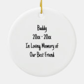 Aangepaste foto zachte verzen herinnering herdenki keramisch ornament (Achterkant)