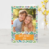 Aangepaste foto Zalige Moederdag kaart | Zachte bl (Gele Bloem)