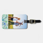 Aangepaste foto-Zee-anker en -rope-patroon Bagagelabel (Voorkant horizontaal)