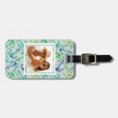 Aangepaste foto-Zee-anker en -rope-patroon Bagagelabel (Voorkant horizontaal)