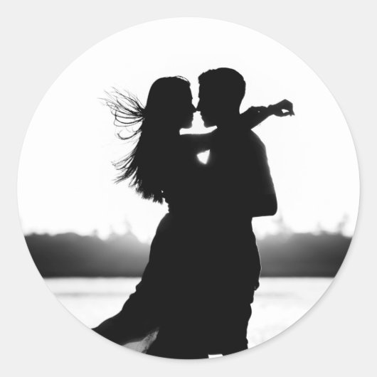 Aangepaste foto Zet hem zwart-wit Ronde Sticker (Voorkant)