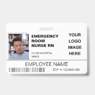 Aangepaste foto ziekenhuis ID met logo medisch Badge