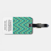 Aangepaste foto Zig Zag Striped Background Bagagelabel (Achterkant horizontaal)