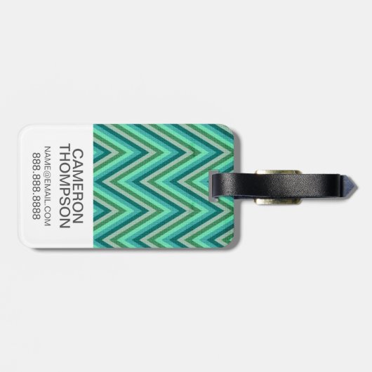 Aangepaste foto Zig Zag Striped Background Bagagelabel (Achterkant horizontaal)