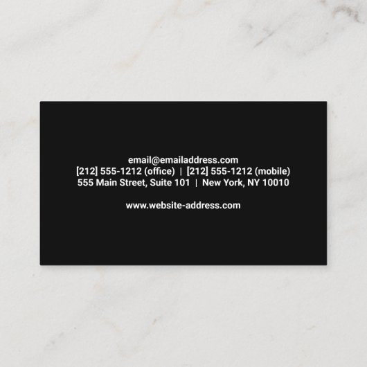 Aangepaste foto zijtekst visitekaartje (Achterkant)