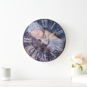 Aangepaste foto zilver Romeins nummer grote klok (Huis)