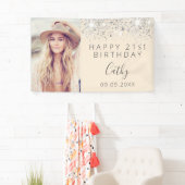 Aangepaste foto zilvercrème op feestdag spandoek (Insitu)