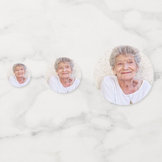 Aangepaste foto Zilveren Glitter Drip 90th Birthda Confetti (Achterkanten)