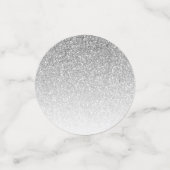 Aangepaste foto Zilveren Glitter Drip 90th Birthda Confetti (Kleine voorkant)