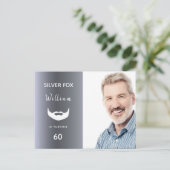 Aangepaste foto zilverfox-verjaardagsuitnodiging briefkaart (Staand voorkant)