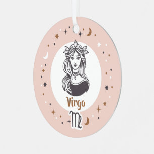 Aangepaste Foto Zodiac Sign Maagd Metalen Ornament