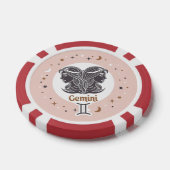 Aangepaste Foto Zodiac Sign Tweelingen Poker Chips (Enkel)
