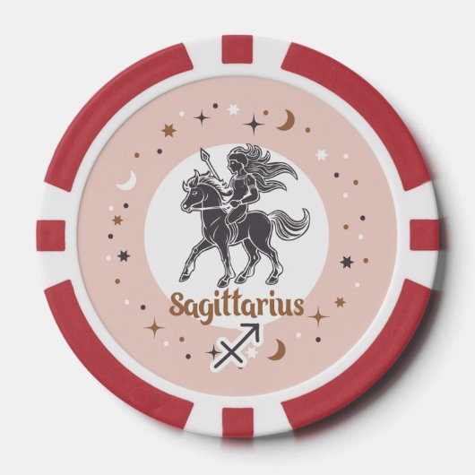 Aangepaste Foto Zodiac Teken Boogschutter Poker Chips (Voorkant)