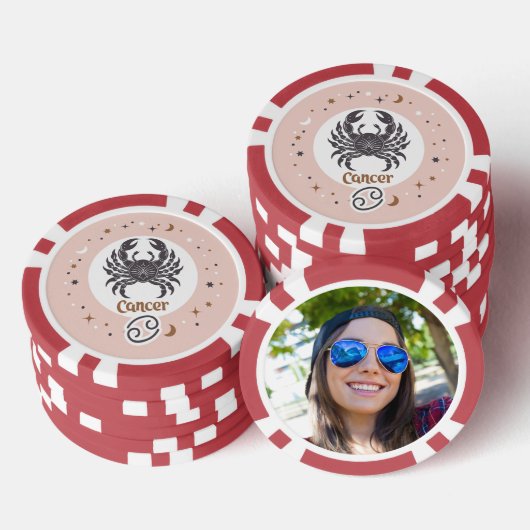 Aangepaste Foto Zodiac Teken Kanker Poker Chips (Opstapeling)