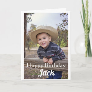Aangepaste foto. Zoon. Birthday. Kaart