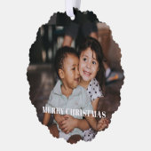Aangepaste Foto Zuster Broer Kerst Rustiek Ornament Kaart (Links)