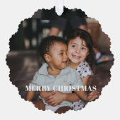 Aangepaste Foto Zuster Broer Kerst Rustiek Ornament Kaart (Voorkant)