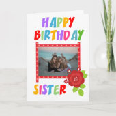 Aangepaste foto Zuster Verjaardag Kaart (Voorkant)