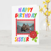 Aangepaste foto Zuster Verjaardag Kaart (Gele Bloem)