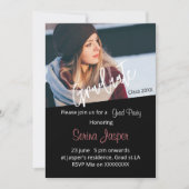 Aangepaste foto zwart afstudeerfeest uitnodigingen (Voorkant)