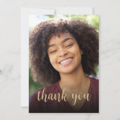 Aangepaste Foto Zwart Goud 30ste Verjaardagsfeest Bedankkaart (Voorkant)