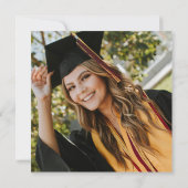 Aangepaste foto Zwart Goud kwastje Uniek Afstudere Bedankkaart (Achterkant)