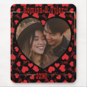 Aangepaste Foto zwart Patroon met Personaliseer na Muismat (Voorkant)