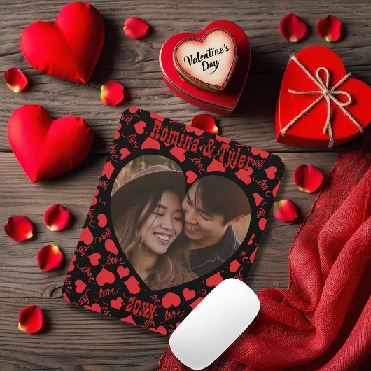 Aangepaste Foto zwart Patroon met Personaliseer na Muismat