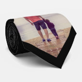 Aangepaste foto zwart stropdas (Opgerold)